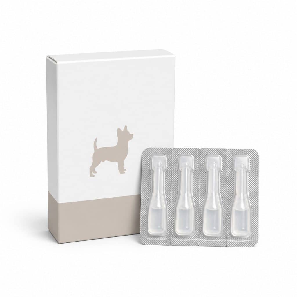 Pipettes antiparasitaires petit chien 4 à 10 kg présenté seul