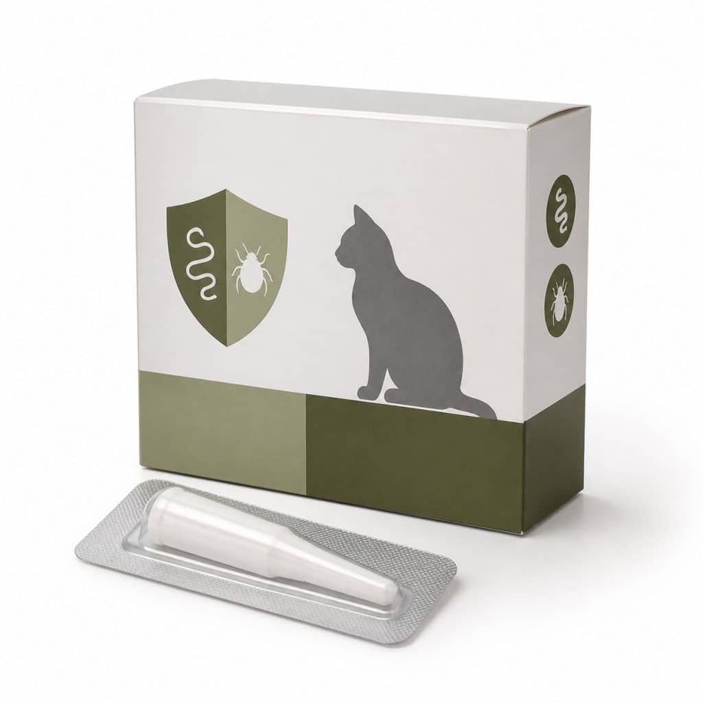 Vermifuge et antiparasitaire combiné chat présenté seul